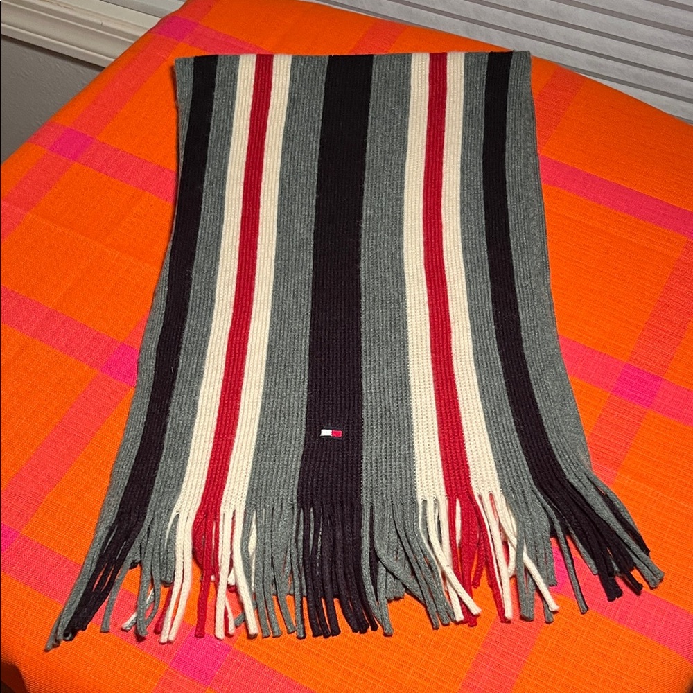 Tommy Hilfiger Men’s Striped Fringe Scarf